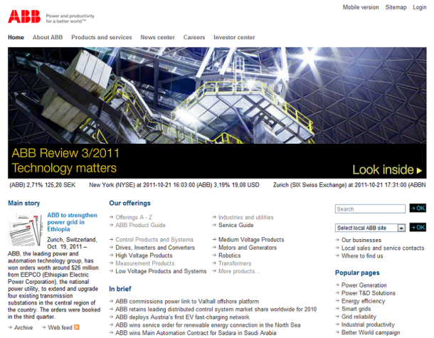 abb corporate website